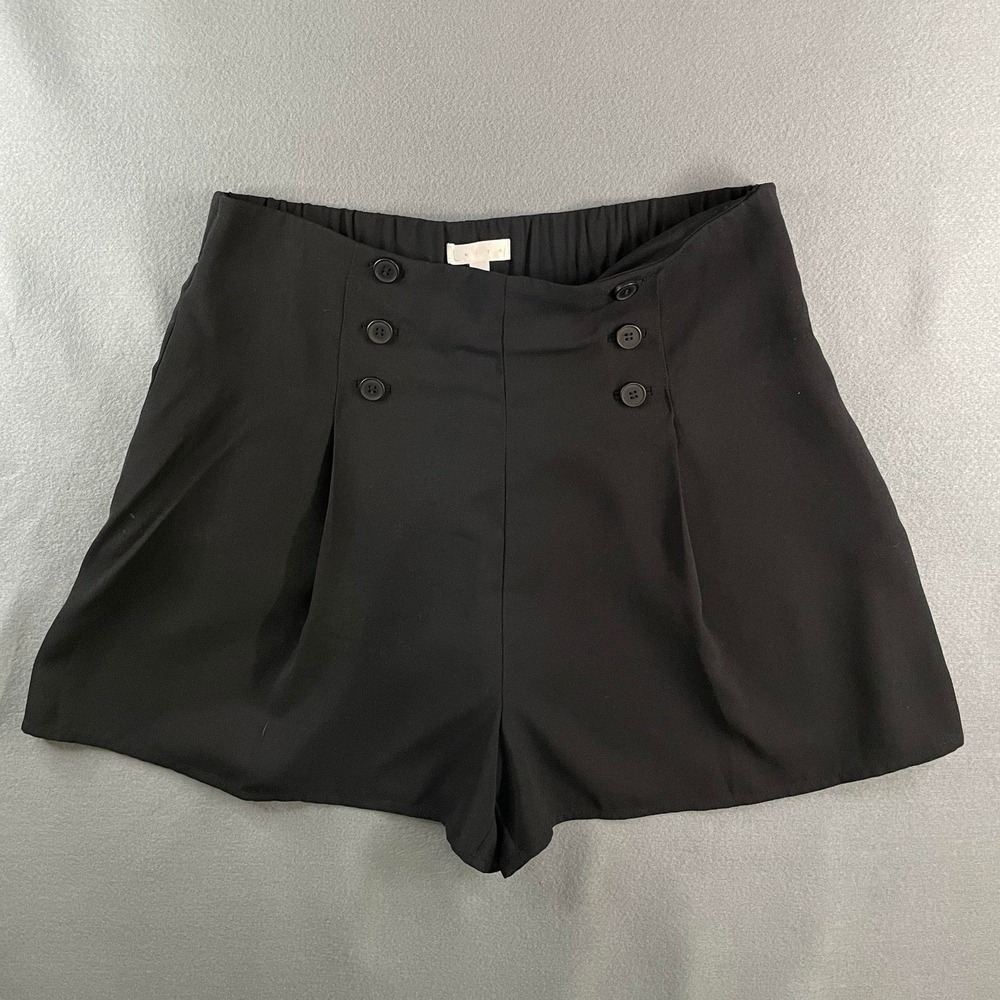 Leith High Rise Sailor Shorts Minimalist Dark‎ Academia Black Polyester Large